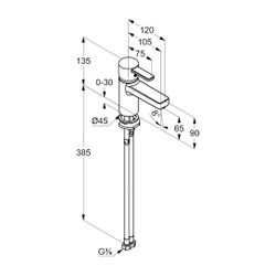 KLUDI ZENTA Waschtisch-Einhandmischer DN 15 ohne Ablaufgarnitur chrom... KLUDI-382510575 4017080066921 (Abb. 1)