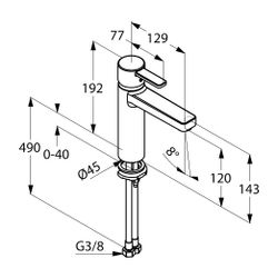 KLUDI ZENTA XXL Waschtisch-Einhandmischer DN 10, hohe Ausführung chrom... KLUDI-382650575 4021344081155 (Abb. 1)