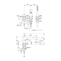 KLUDI BOZZ 3-Loch Wannenfüll- und Brause-Einhandmischer chrom... KLUDI-384480576 4021344102584 (Abb. 1)