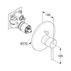 KLUDI BOZZ Unterputz-Wannenfüll- und Brause-Einhandmischer, eigensich Feinbau-Set m.Fu... KLUDI-386570576 4021344067517 (Abb. 1)