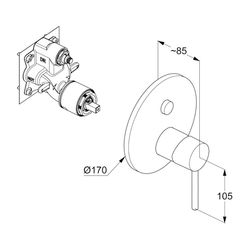 KLUDI BOZZ Unterputz-Wannenfüll- und Brause-Einhandmischer Push Set m. Funktionseinhei... KLUDI-386593976 4021344103864 (Abb. 1)