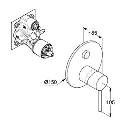 KLUDI BOZZ UP-Wafü-/Br.-EHM Push m. Funktionseinh., f. 88022 mattschwarz... KLUDI-387593976 4021344119315 (Abb. 1)