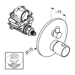 KLUDI ZENTA Unterputz-Thermostatarmatur Feinbau-Set mit Absperr- und Umstellvent... KLUDI-388300545 4021344067241 (Abb. 1)