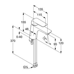 KLUDI AMEO Waschtisch-Einhandmischer DN 15 XL chrom... KLUDI-410260575 4017080086288 (Abb. 1)