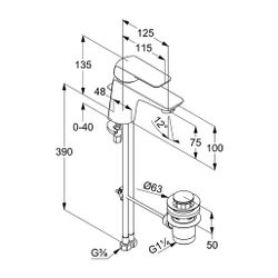 KLUDI AMEO Waschtisch-Einhandmischer DN 15 mit Ablaufgarnitur chrom... KLUDI-410290575 4017080086233 (Abb. 1)