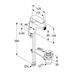 KLUDI AMEO Bidet-Einhandmischer DN 15 chrom... KLUDI-412160575 4017080086295 (Abb. 1)