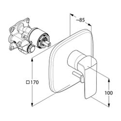 KLUDI AMEO Unterputz-Wannen-/Brause-Einhandmischer Feinbau-Set m. Funktionseinheit chr... KLUDI-416500575 4021344089175 (Abb. 1)