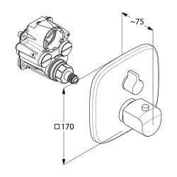 KLUDI AMEO Unterputz-Thermostatarmatur Feinbau-Set mit Absperr- und Umstellventil... KLUDI-418300575 4021344088598 (Abb. 1)