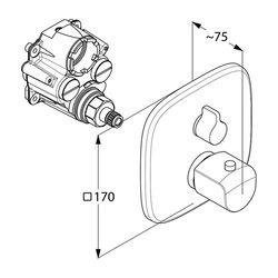 KLUDI AMEO Unterputz-Thermostatarmatur Feinbau-Set mit Absperrventil chrom... KLUDI-418350575 4021344088628 (Abb. 1)