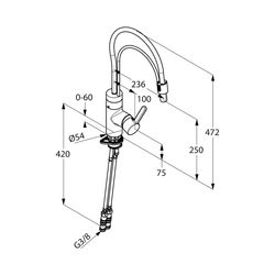 KLUDI E-GO elektronischer Spültisch-Einhandmischer mit Netzstecker u. Doppelbogen chro... KLUDI-422050575 4017080075527 (Abb. 1)