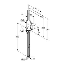 KLUDI L-INE Spültisch-Multi-Einhandmischer DN 15 chrom... KLUDI-428160577 4021344066145 (Abb. 1)