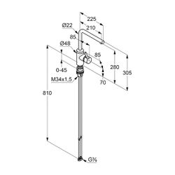 KLUDI L-INE Spültisch-Bajonett-Einhandmischer DN 15 chrom... KLUDI-428170577 4021344066152 (Abb. 1)