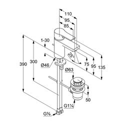 KLUDI ZENTA SL Waschtisch-Einhandmischer 75mm Ablaufgarnitur chrom... KLUDI-482600565 4017080089746 (Abb. 1)