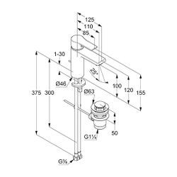 KLUDI ZENTA SL Waschtisch-Einhandmischer 100mm Ablaufgarnitur chrom... KLUDI-482900565 4017080089814 (Abb. 1)