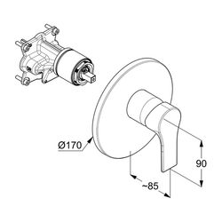 KLUDI ZENTA SL Unterputz-Brause-Einhandmischer Feinbauset m. Funktionseinheit chrom... KLUDI-486550565 4021344094803 (Abb. 1)