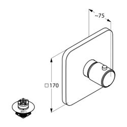 KLUDI E2 Unterputz-Thermostatarmatur Feinbau-Set m.Funktionseinheit chrom... KLUDI-497290575 4021344081964 (Abb. 1)