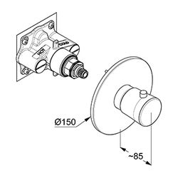 KLUDI BALANCE Unterputz-THM-Armatur Set m. Funktionseinheit für 88022,chrom... KLUDI-527390575 4021344119742 (Abb. 1)