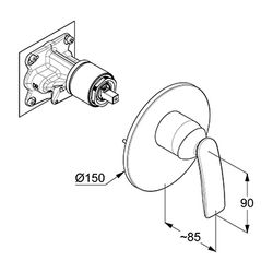 KLUDI BALANCE UP-Br-EHM, Feinbau-Set m. Funktionseinheit für 88022, chrom... KLUDI-527550575 4021344119179 (Abb. 1)