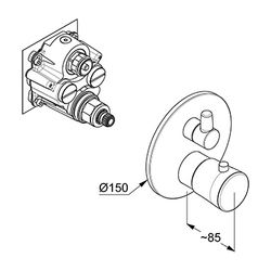 KLUDI BALANCE Unterputz-THM-Armatur m. Funktionseinh. f. 88022,chrom... KLUDI-528100575 4021344119674 (Abb. 1)