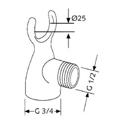 KLUDI Batterie-Aufsatz mit Gabelhaken chrom... KLUDI-6053705-00 4021344920232 (Abb. 1)