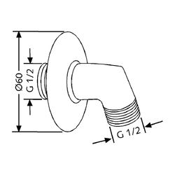 KLUDI Wandanschlußbogen mit Rosette chrom... KLUDI-6054005-00 4021344920218 (Abb. 1)