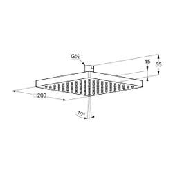 KLUDI A-QA Tellerkopfbrause eckig 200mm chrom... KLUDI-6653005-00 4021344063137 (Abb. 1)