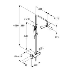 KLUDI FIZZ Thermostat Dual Shower System chrom... KLUDI-6709505-00 4017080075138 (Abb. 1)