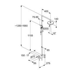 KLUDI LOGO EHM Dual Shower System mit Wanneneinlauf 8 l/min chrom... KLUDI-6808305-00WR9 4017080090179 (Abb. 1)