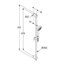 KLUDI LOGO 1S Brause-Set mit Metallwandstange 955MM chrom... KLUDI-6864205-00 4021344088864 (Abb. 1)