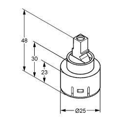 KLUDI Ersatzteil Kartusche K-25 neutral... KLUDI-7486800-00 4021344060419 (Abb. 1)