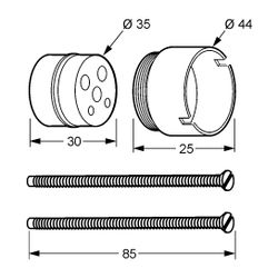 KLUDI Ersatzteil Unterputz-Verlängerung Logo für 38826/38625 Brause chrom... KLUDI-7598105-00 4017080862592 (Abb. 1)