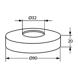 KLUDI Sifonrosette 32 X 90 X 20mm chrom... KLUDI-81075405-00 4021344901910 (Abb. 1)