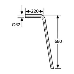 KLUDI Bodenrohr 90 Grad DN32 220 X 680mm chrom... KLUDI-84500805-00 4021344896735 (Abb. 1)