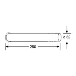 KLUDI Abgangsrohr, gerade mit Bördelrand 32 x 250mm chrom... KLUDI-84506605-00 4021344895882 (Abb. 1)