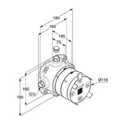 KLUDI SLIM.BOXX UP-Rohbau-Set ohne Feinbau-Set ohne Funktionseinheit... KLUDI-88022 4021344118240 (Abb. 1)