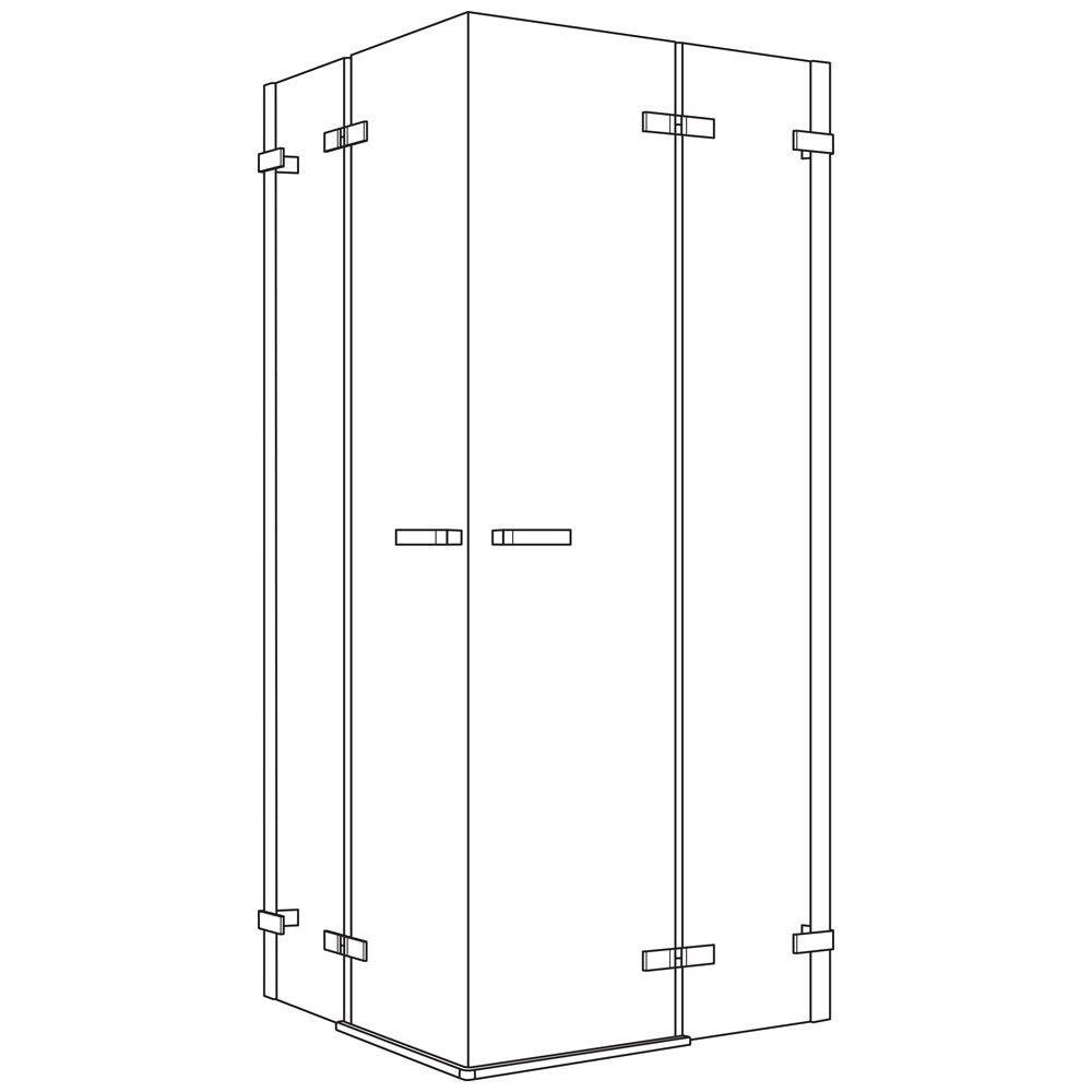 Koralle Eckdusche Schenkel S700 EPFS L 100 957-977x1950 silber glanz Satinato mi... KORALLE-V600110019E81 4027386184670 (Abb. 1)