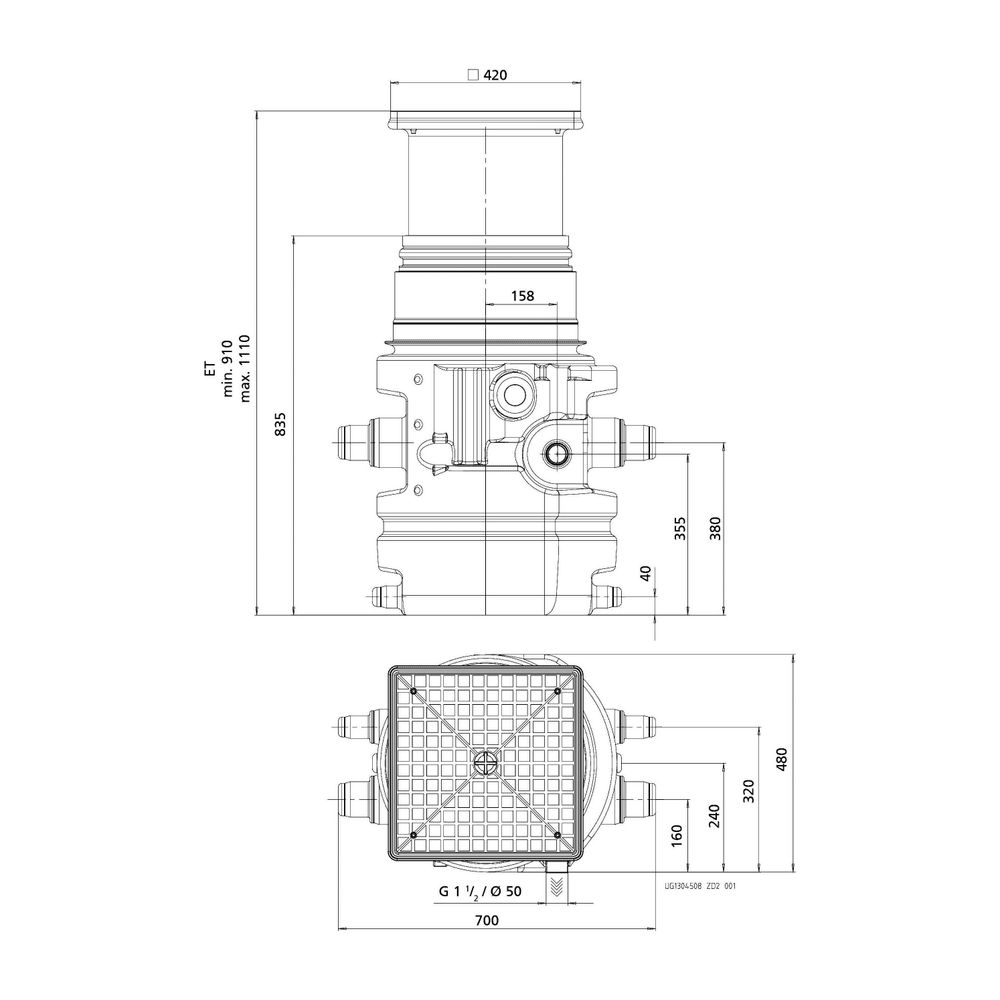 KSB Hebeanlage AmaDrainer Box 1 U 405/35 Unterflur, mit AmaDrainer A 405 SE/35... KSB-29131757 4031932153942 (Abb. 2)