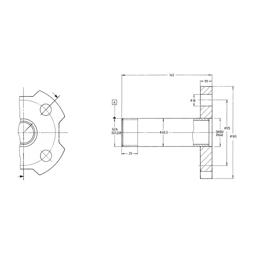 KSB Übergangsstück CrNi-Stahl Gewinde G 2" auf Flansch DN 50... KSB-95000220 3247540042979 (Abb. 1)