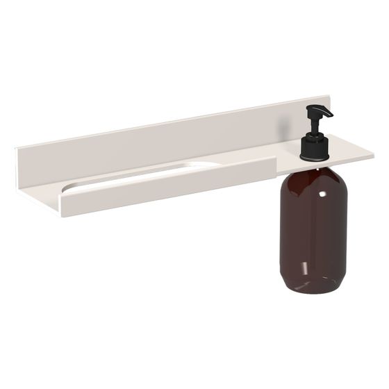 Laufen Ablage Assist 400x100mm, mit 1 Seifenspender rechts, Weiß matt