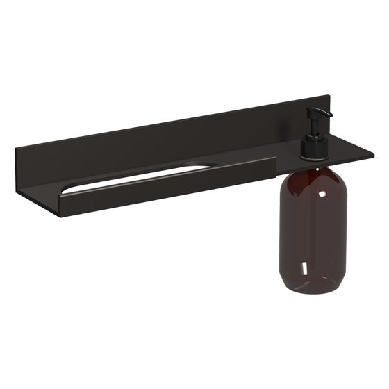 Laufen Ablage Assist 400x100mm, mit 1 Seifenspender rechts, Schwarz matt
