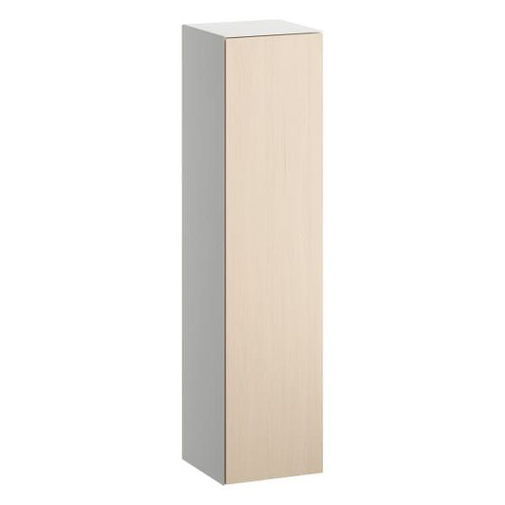 Laufen Hochschrank Folio 300x303x1246mm, mit 1 Tür Anschlag rechts, 4 Glasablagen und Push/Pull, Eiche gebürstet