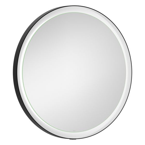 Laufen Spiegel Yva, rund, Durchmesser 600mm, LED-Beleuchtung, Touch-Schalter Ein/Aus/Dimmer, Schwarz matt