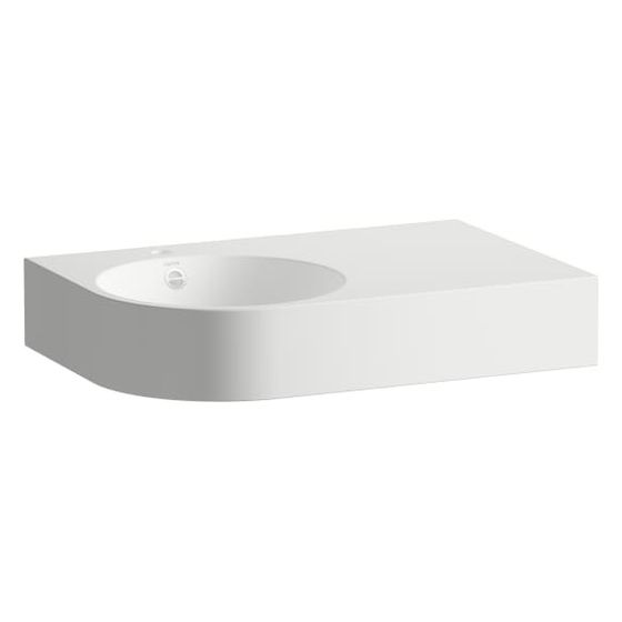 Laufen Waschtisch Form 800x500x158mm, rechteckig, Ablage rechts 1 Hahnloch mit Überlauf weiß antibak