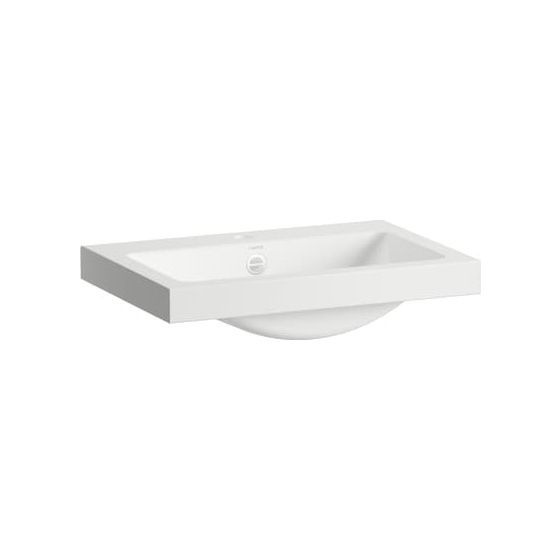 Laufen Waschtisch-Schale Classics 585x405x135mm, rechteckig, mit Armaturenbank, 1 Hahnloch und Überlauf, Weiß