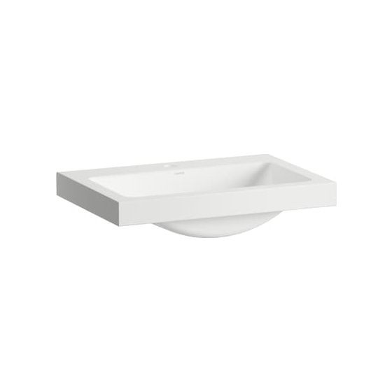 Laufen Waschtisch-Schale Classics 585x405x135mm, rechteckig, mit Armaturenbank und 1 Hahnloch, ohne Überlauf, Weiß