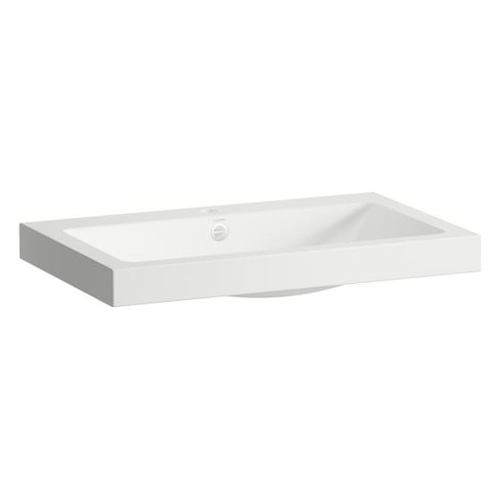 Laufen Waschtisch-Schale Classics 800x500x111mm, rechteckig, mit Armaturenbank, 1 Hahnloch und Überlauf, Weiß