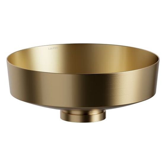 Laufen Waschtisch-Schale Rivo 400x400x147mm, rund, ohne Hahnloch und Überlauf, Messing gebürstet