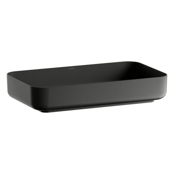 Laufen Waschtisch-Schale Stream 599x349x118mm, rechteckig, ohne Hahnloch und Überlauf, Schwarz matt