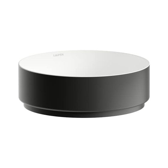 Laufen Waschtisch-Schale Unisono 325x325x106mm, rund, ohne Hahnloch und Überlauf, Bicolor Schwarz/Weiß