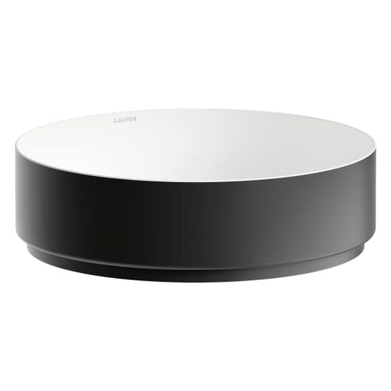 Laufen Waschtisch-Schale Unisono 400x400x116mm, rund, ohne Hahnloch und Überlauf, Bicolor Schwarz/Weiß